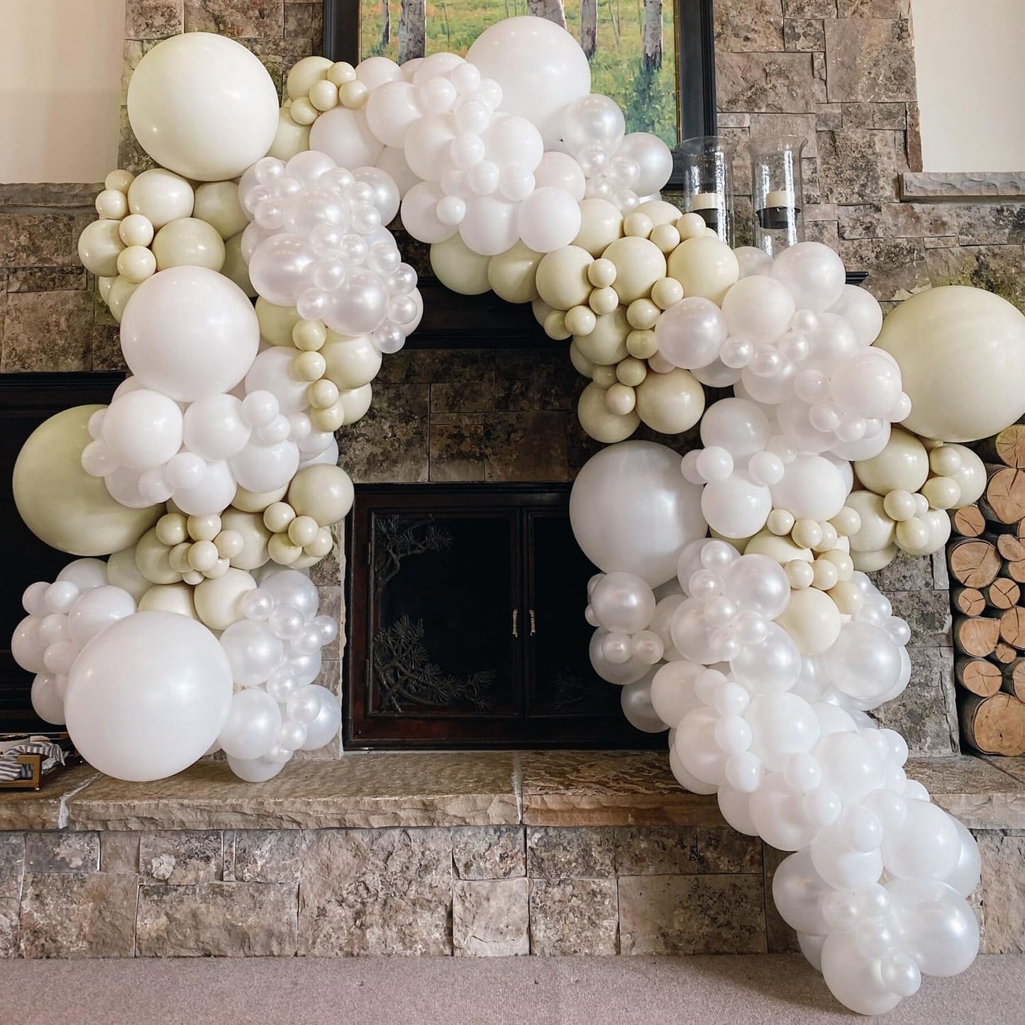 110pcs White Sand Balloons 12 Inch White Latex Balloon Garland Arch Kit for Birthday Baby Shower Anniversary Graduation Wedding Party Decorations