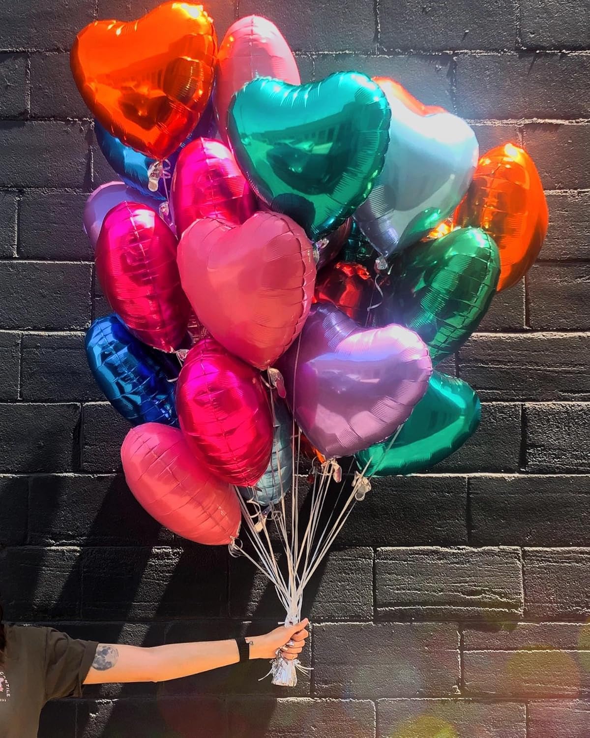 10Pcs Orange Foil Heart Shaped Balloons 18 Inch for Baby Shower, Wedding, Valentine Decorations - Love Party Decorations