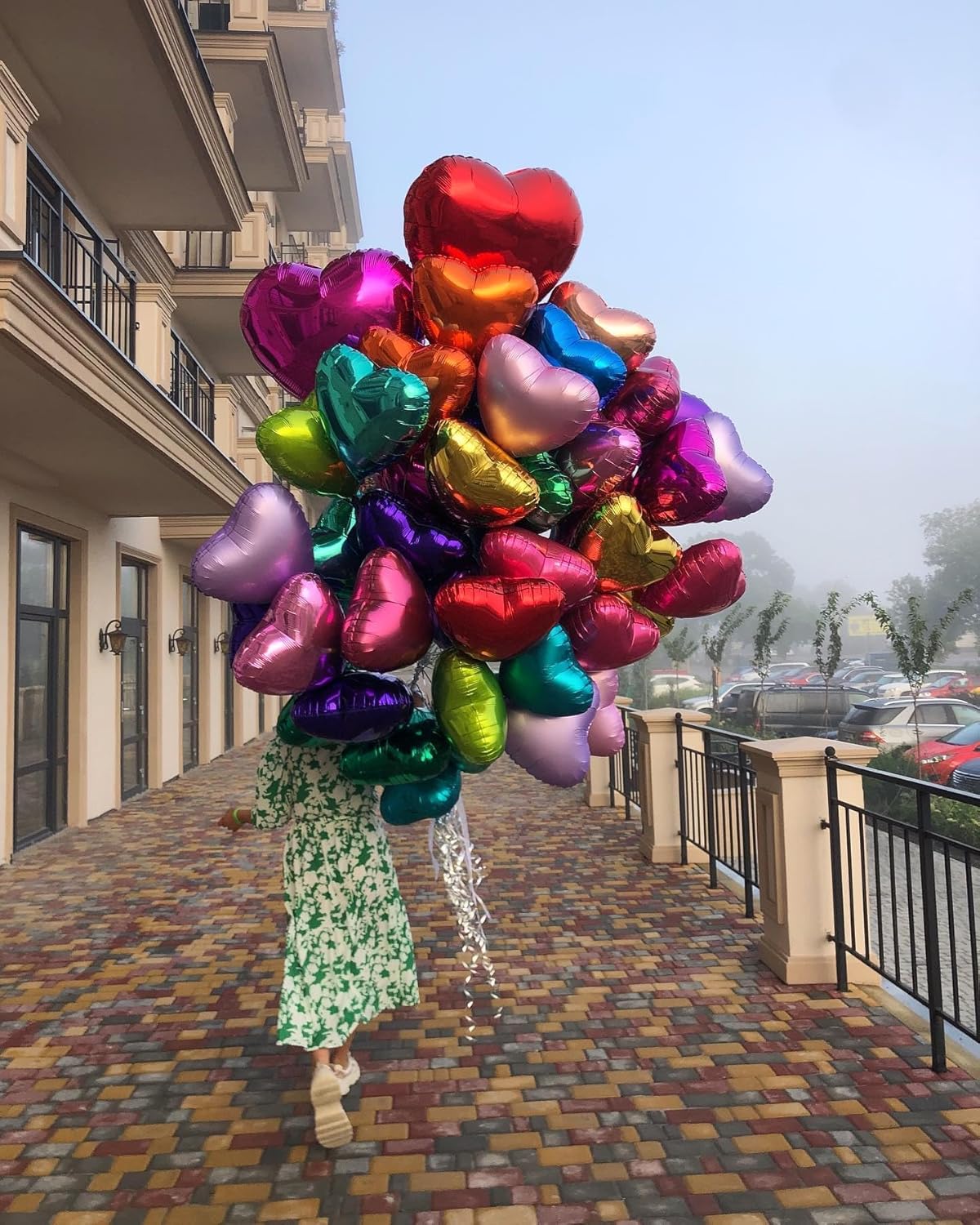 10pcs Fluorescent Pink Heart Balloons - 18 Inch Hot Pink Heart Shapes for Baby Shower, Wedding, Valentine's Day Decorations