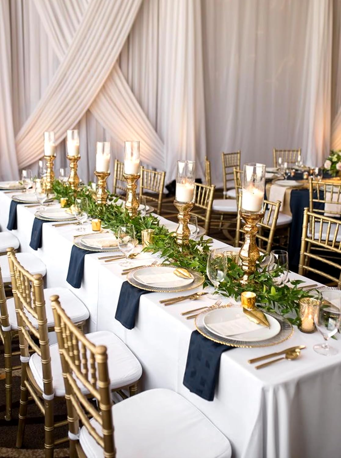 12 Pack Polyester Rectangle Tablecloth 90 x 132 Inch White Tablecloth for 6 Ft Rectangle Tables,Washable Fabric Table Covers Polyester Table Clothes for Wedding Parties Banque