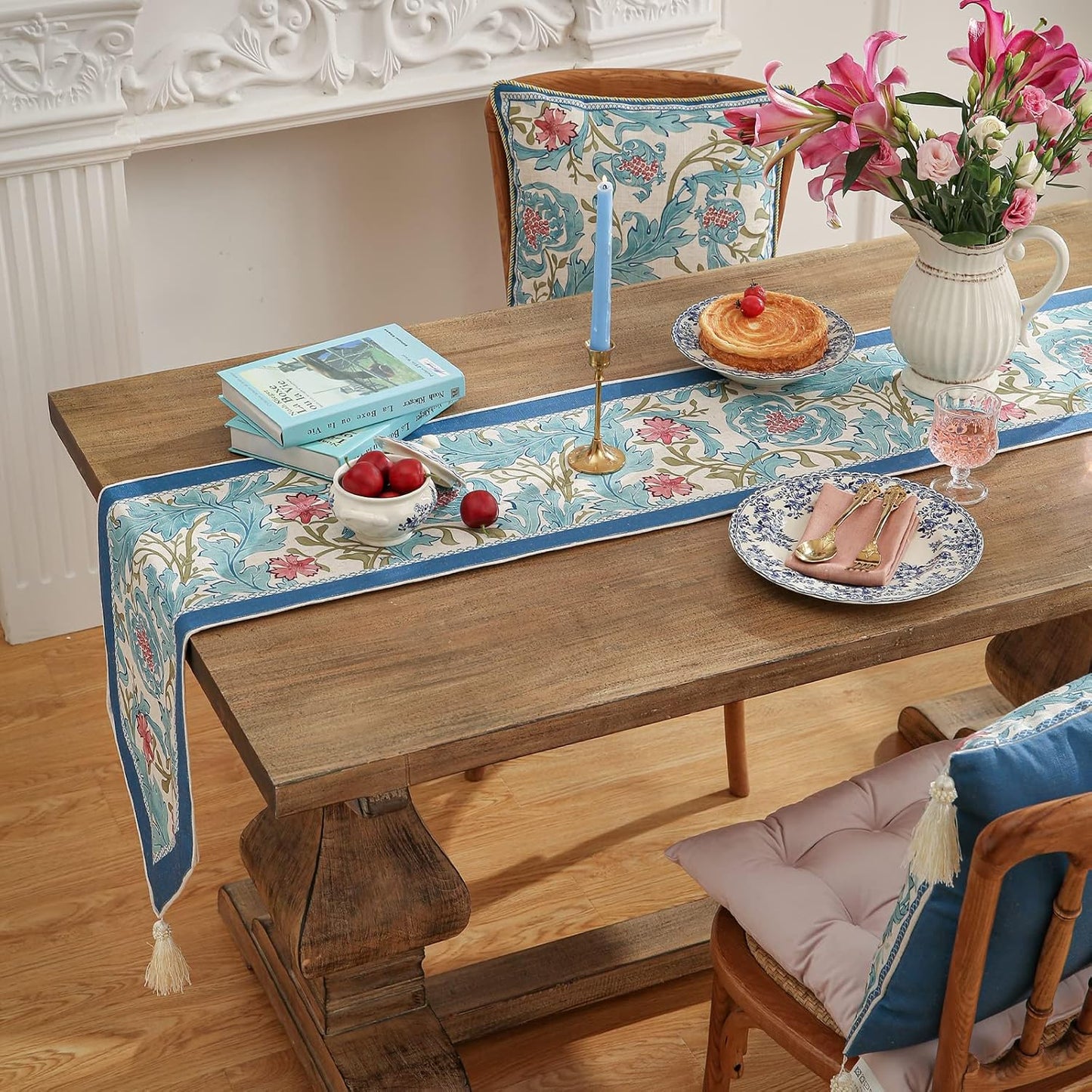 patdrea Linen Leopard Animal Table Runner Farmhouse for Home Kitchen Dining Decor Parties Family Dinners Christmas,12 x 118