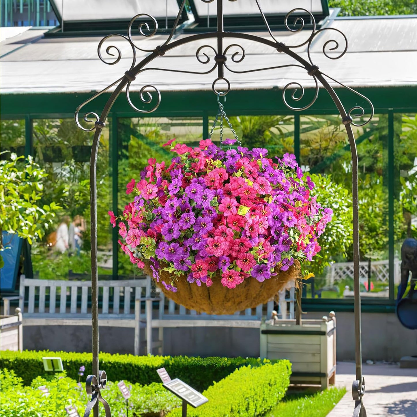 AmyHomie 16 Bundles Artificial Flowers for Outdoor Outside Spring Summer Decoration UV Resistant Faux Flowers No Fade Fake Plastic Plants Garden Porch Window Box Decorating