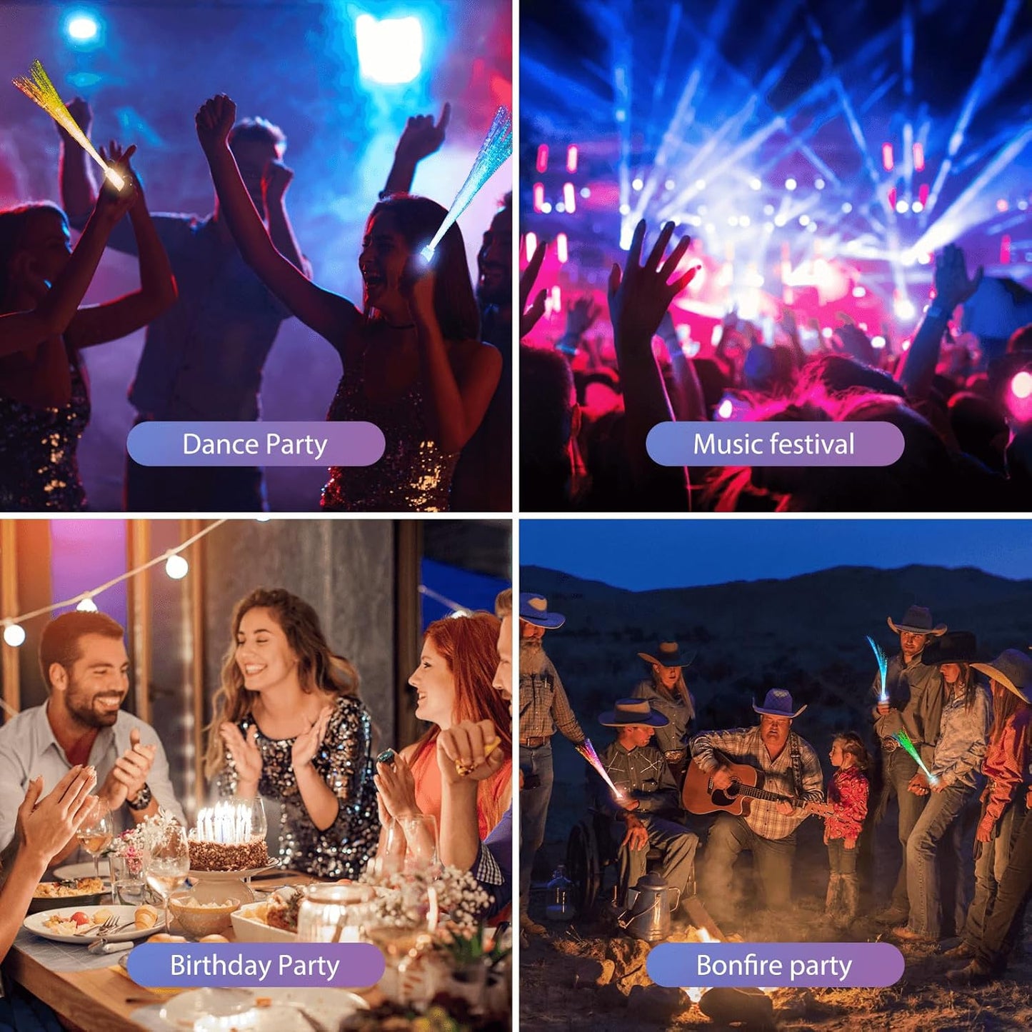 28 Pcs Sparkler Firework Sticks Glow Fiber Optic Wands, LED Flashing Sticks Light Up Toy for Kids Adults, Glow in The Dark Party Favor Supplies Bulk Rave Magic Decoration for Wedding Halloween Easter