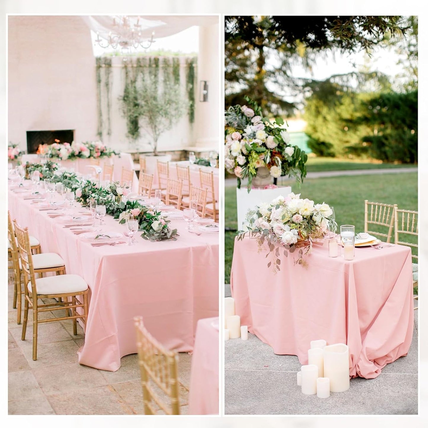 12 Pack 60 x 102 Inch Rectangle Tablecloth Pink Polyester Tablecloth for 6 Feet Rectangle Tables,Washable Fabric Table Cloth for Wedding Dining Table Buffet Parties Camping