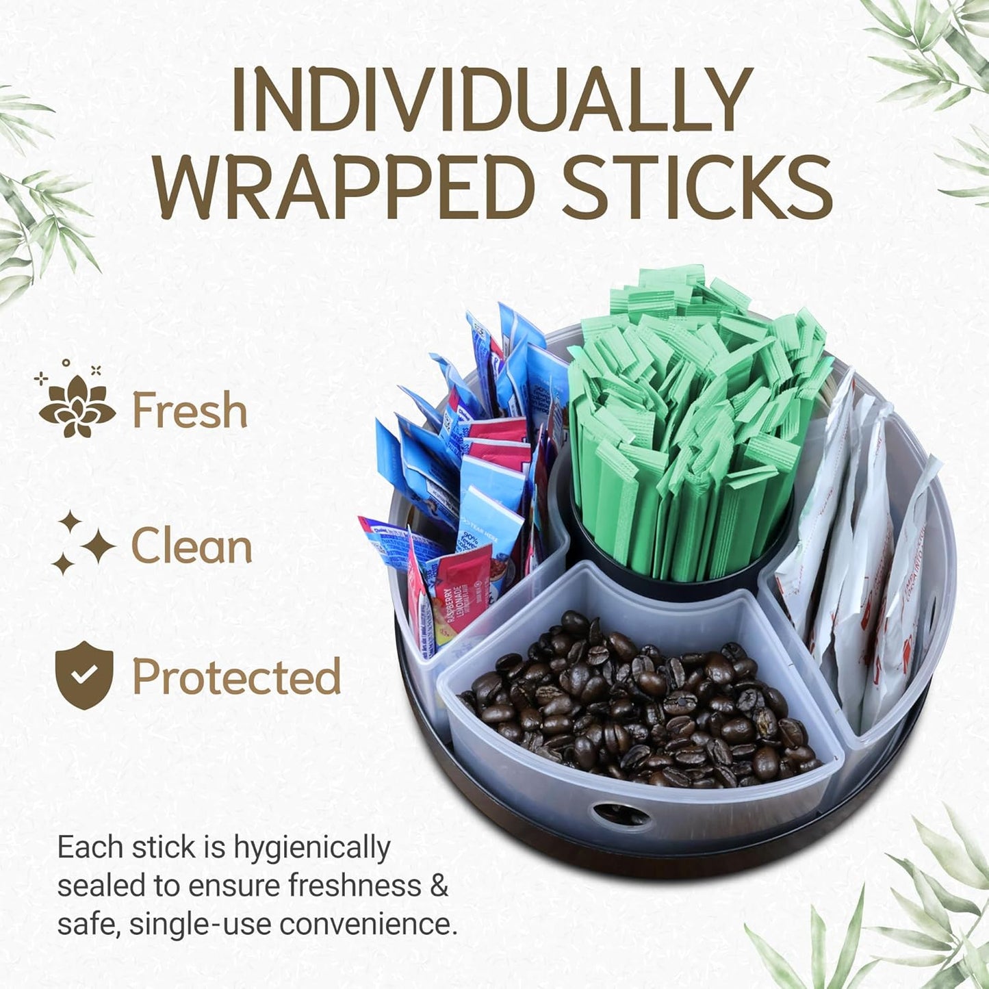 1000 Pack 5.5 Inch Natural Wood Coffee Stir Sticks Individually Wrapped - Wooden Disposable Coffee Stirrers also for Tea, Cocktails & Beverages - Eco-Friendly Stirring Sticks