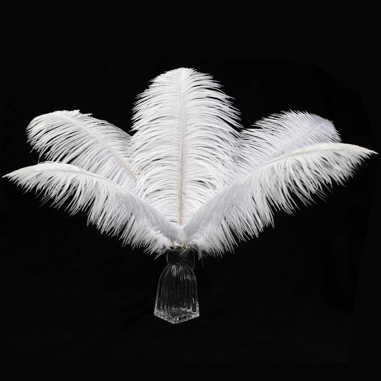 12pcs Natural White Ostrich Feathers 12-14inch (30-35cm) for Wedding Party Centerpieces，Flower Arrangement and Home Decoration.