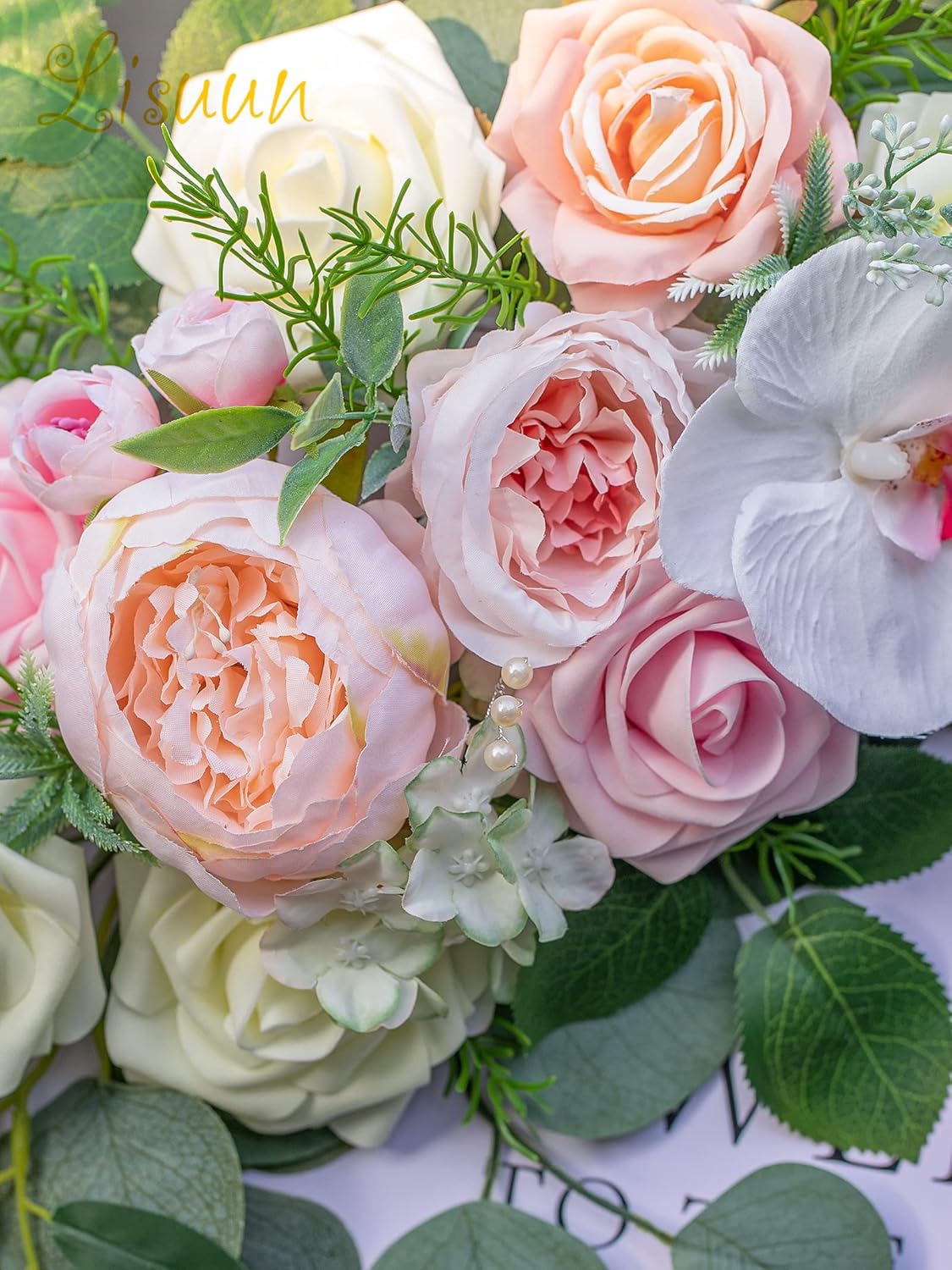 Wedding Arch Flowers, Artificial Flowers for Reception Backdrop and Welcome Ceremony Sign, Large Flower Swag for Beautiful Dream Wedding Ceremony Floral Decor - Pack of 2