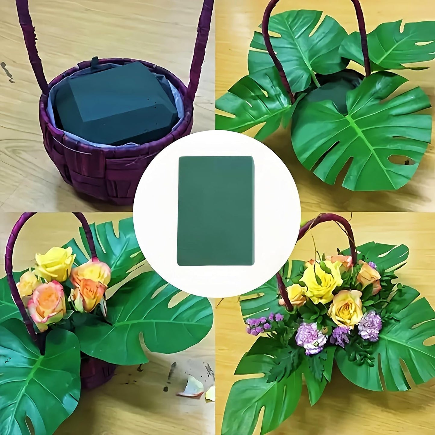 12Pack Square Floral Foam Blocks – Strong Water Absorption & Moisture Retention Easy to Cut & Shape Wet & Dry Use, Ideal for Weddings DIY Crafts Florists Home Decor & Artificial Flower Arrangements