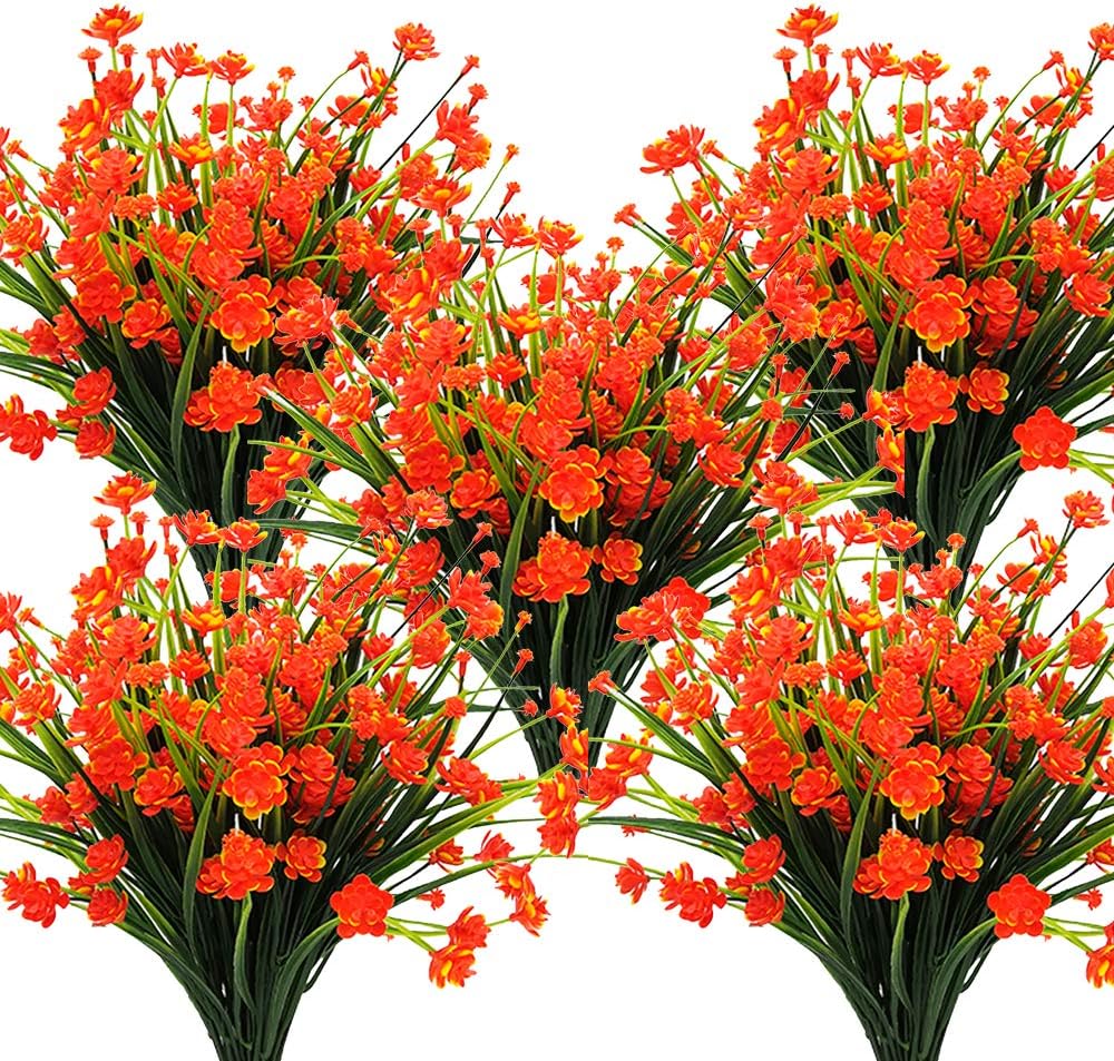 10 Bundles Artificial Daffodil Outdoors Flowers (Orange)
