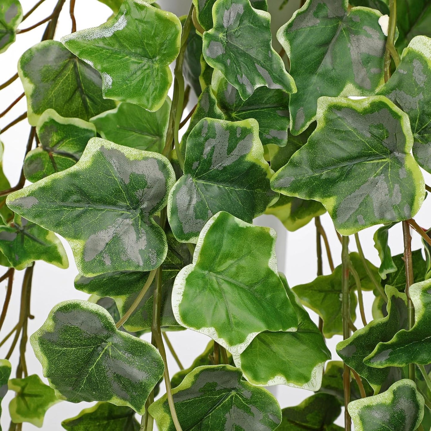 Hollyone Artificial Hanging Plants Potted 31.4" Fake Ivy Vine Faux Ivy Leaves Hanging Greenery Plant in Black Pot for Home Indoor Wall House Room Patio Shelf Office Decor