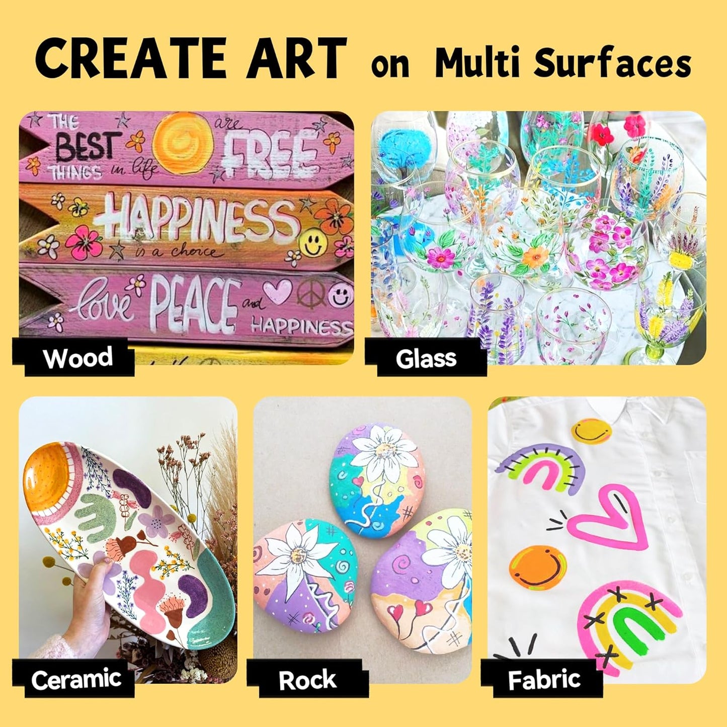 12 Pastel Colors Jumbo Markers, 15mm Jumbo Felt Tip, Acrylic Paint Markers for Rock Painting, Poster, Stone, Ceramic, Glass, Wood, Canvas