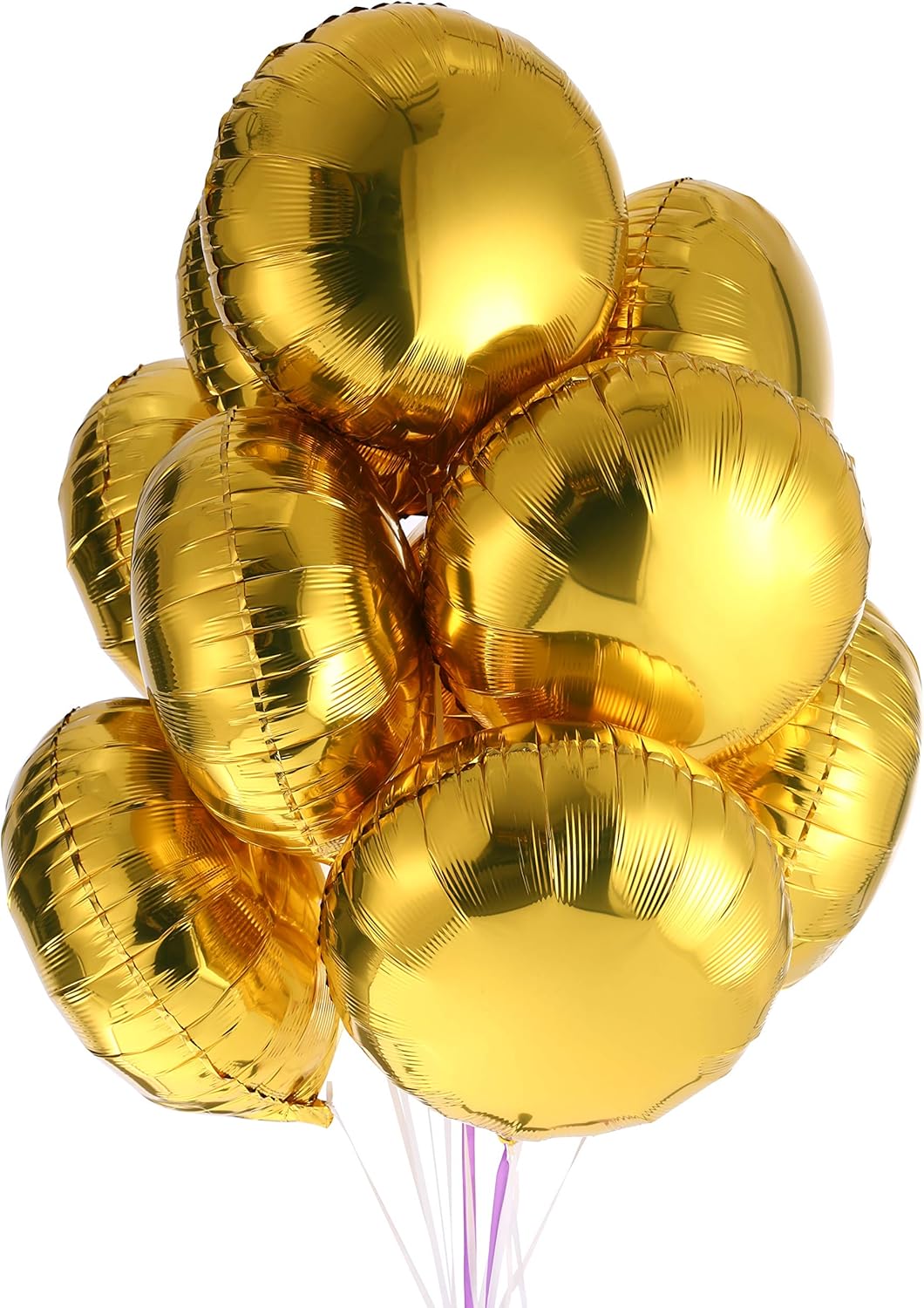 18" Gold Round Shaped Foil Balloons Mylar Helium Balloons for Birthday Party Wedding Baby Shower Decorations, Pack of 20