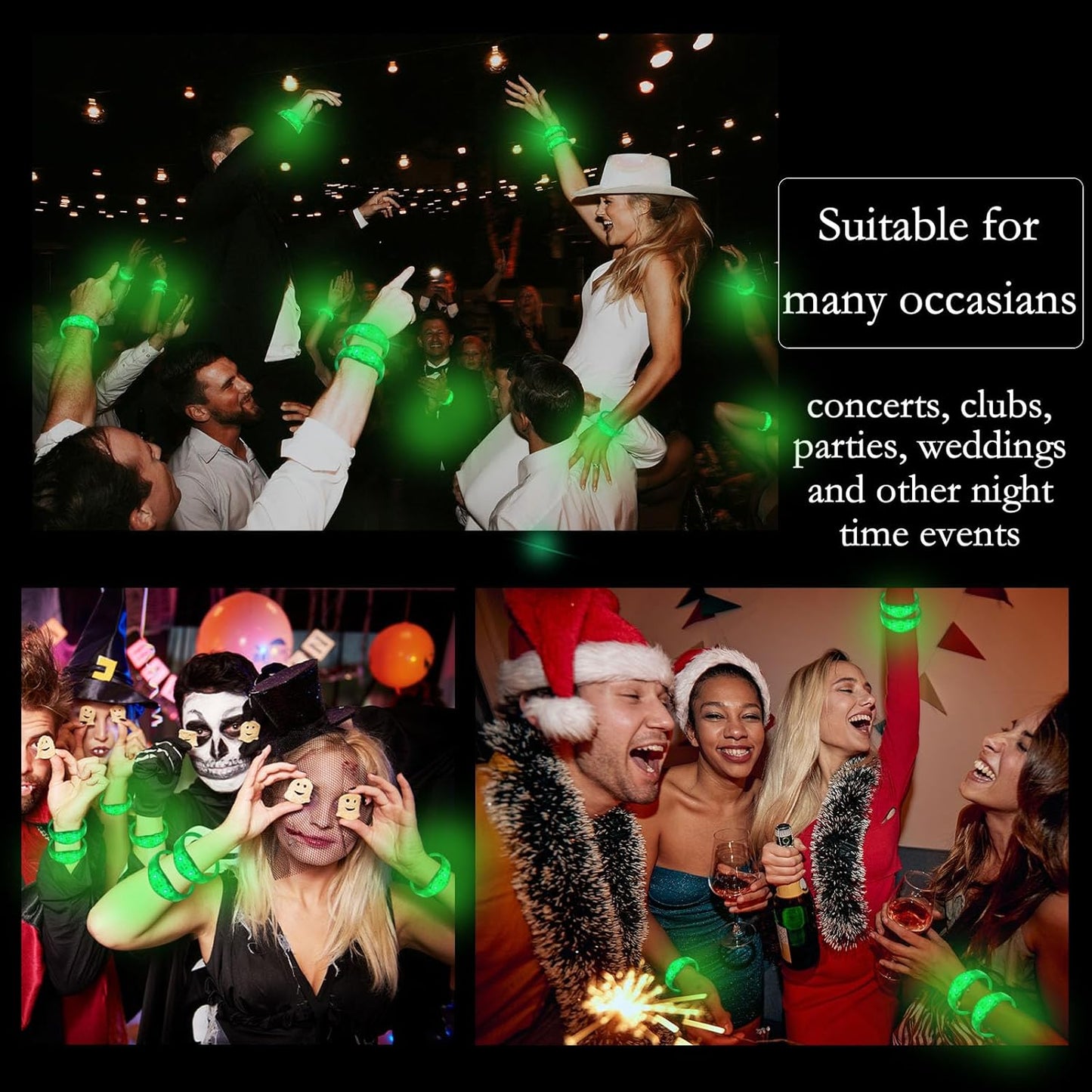 100 Pcs LED Bracelets Sound Activated with Flashing LED Strobe Music Control Light Up Bracelets for Rave, Game Prizes, Birthday Party Favor,Valentine's Day gift