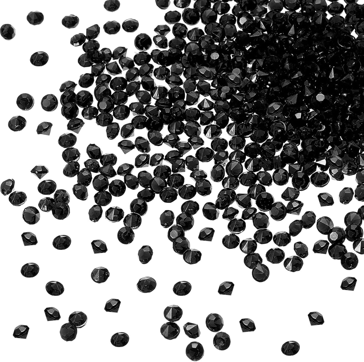 10000Pcs Crystal Acrylic Diamond Fake Gems Vase Filler, 4.5mm Faux Diamonds for Table Scatter Wedding Party, Bridal Shower, Birthday Decoration, Black