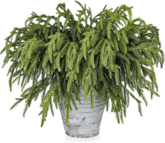 Artgar 100 Pcs Pine Branches - 18 Inch Artificial Green Pine Stem - Real Touch Christmas Greenery Pines Branches for DIY Flower Arrangement Home Indoor Christmas Decor