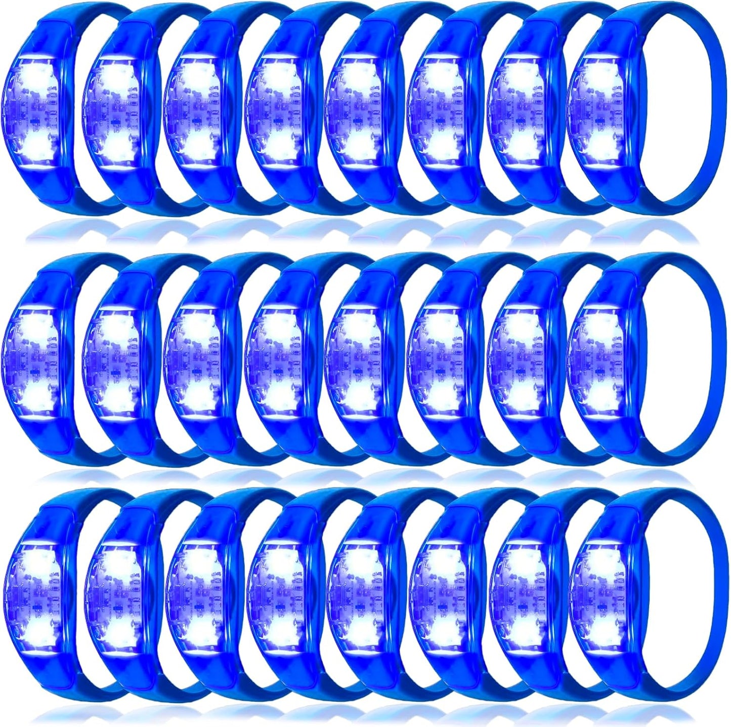 100 Pcs LED Bracelets Sound Activated with Flashing LED Strobe Music Control Light Up Bracelets for Rave, Game Prizes, Birthday Party Favor,Valentine's Day gift