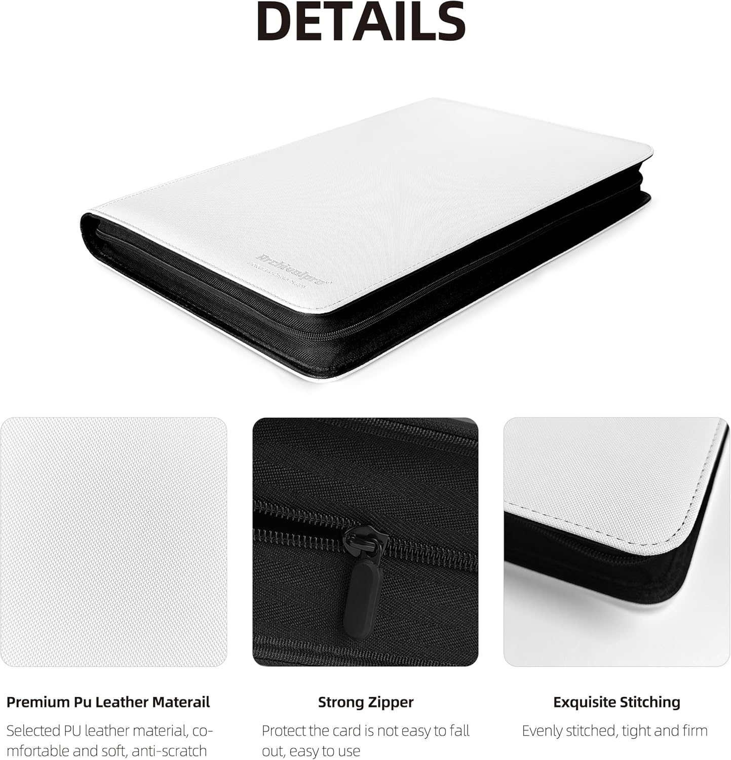 16 Pockets Premium Card Binder 1024 Cards Trading Card Binders Side Load Card Storage Display Album(16 Pocket 1024 Card Slot,White)