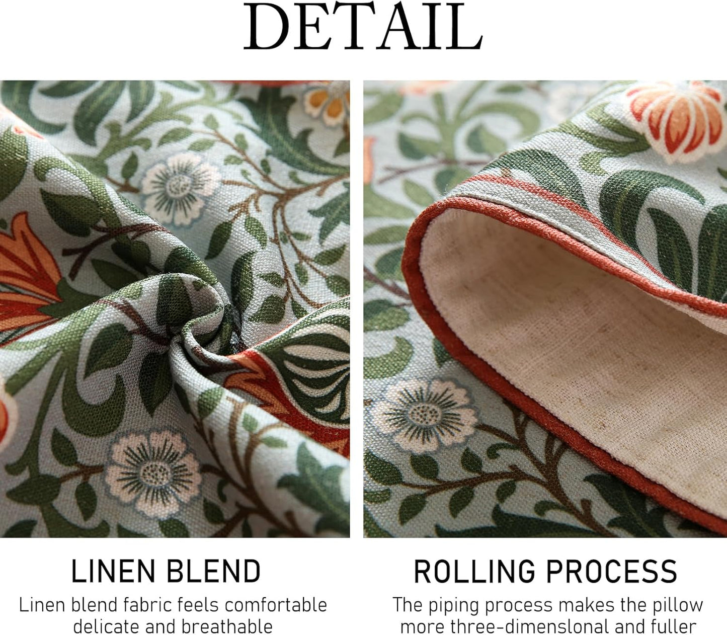 ISAENNE Designer French Green Elegant Linen Table Runner 71 Inches Long,Colorful Flower Pattern Soft Table Runners for Dining Tables,Thanksgiving,Kitchen Tables,Christmas,12"*71"-Naples B