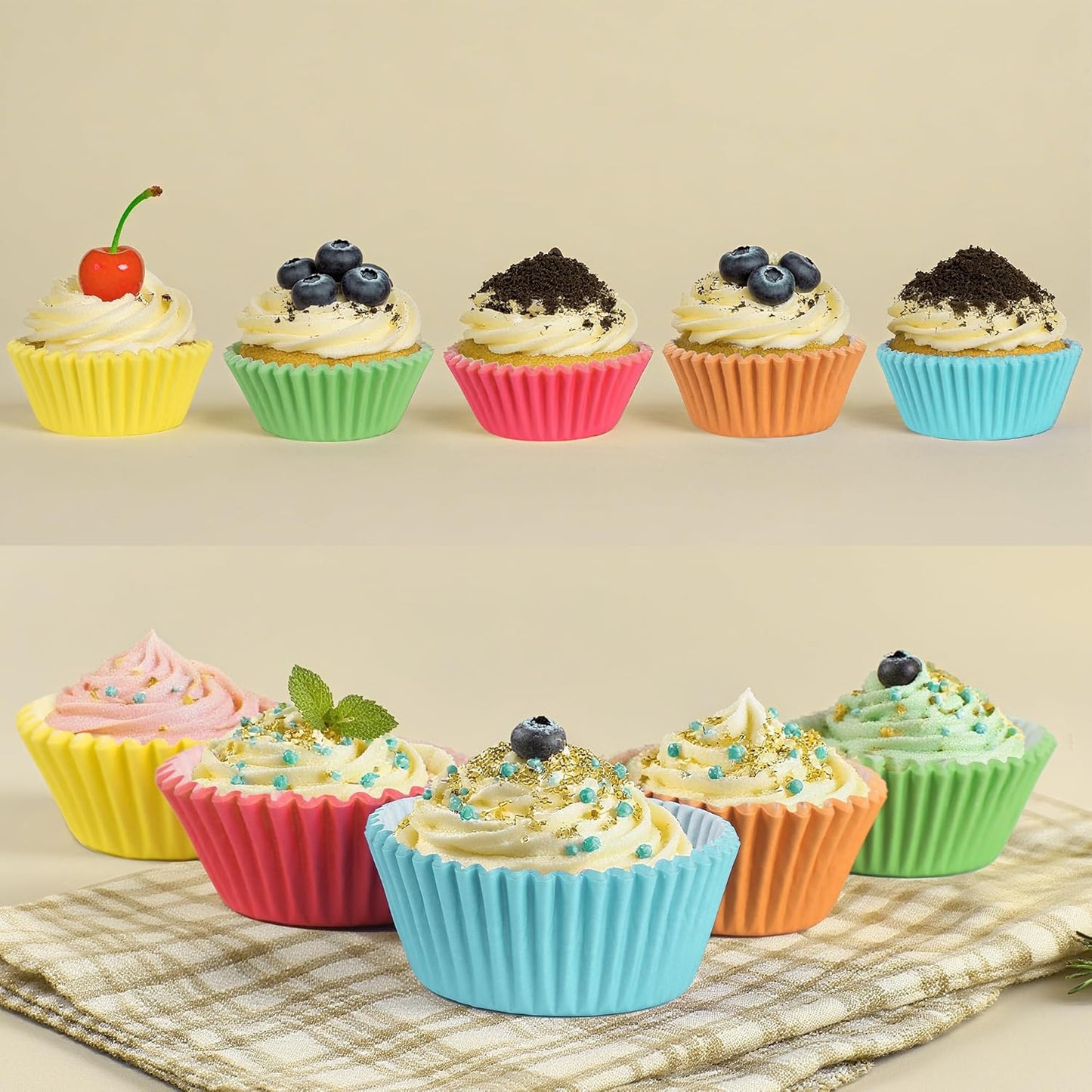 1.4 inch 1000-Count Mini Cupcake Liners Bright Colorful Muffin Baking Cups, Odorless,Baking Paper Cups for Baking Candy Cooking，Upgraded & Food Grade Grease-Proof Paper (Rainbow, 1.4Inch)