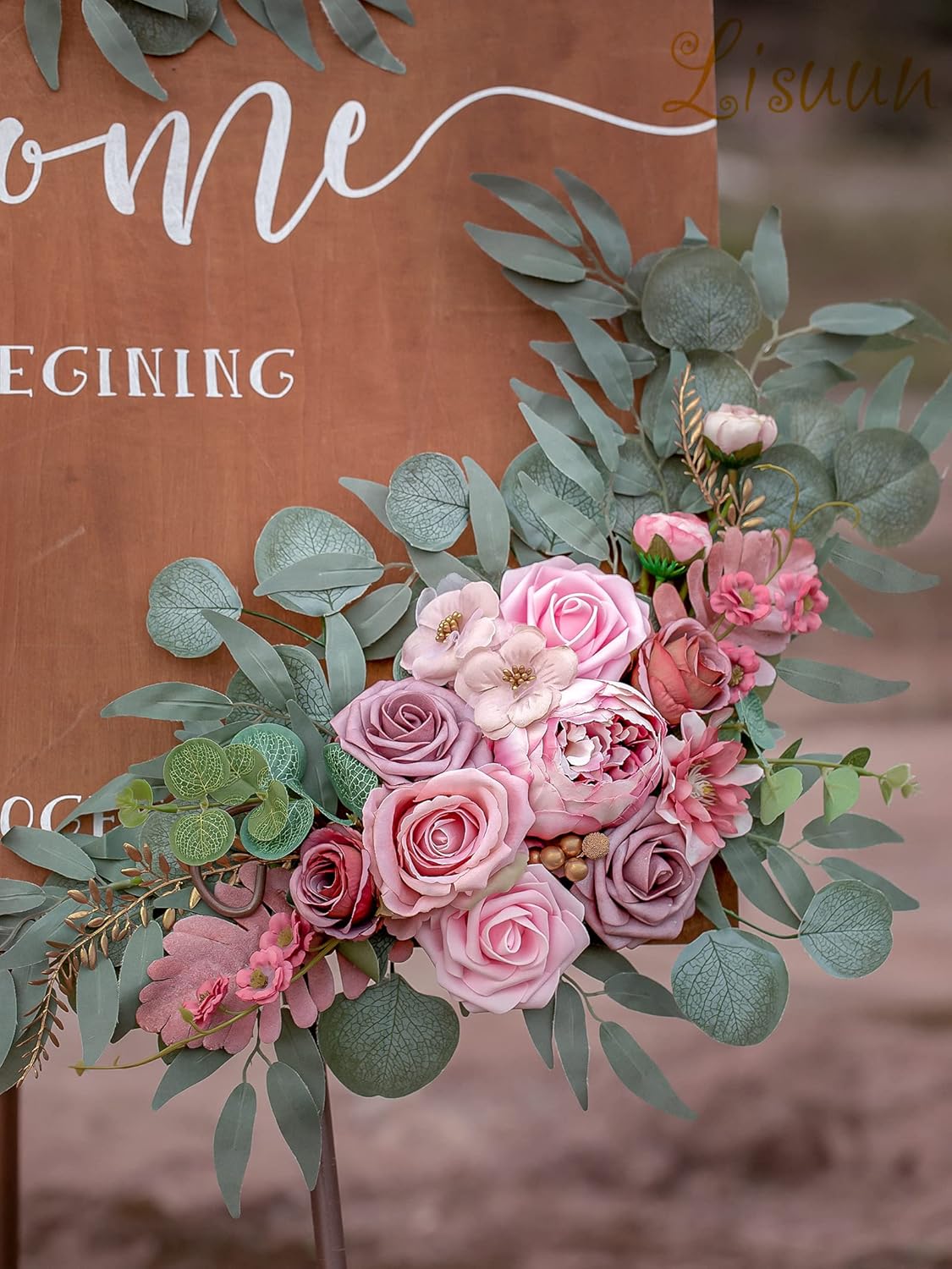 Wedding Arch Flowers, Artificial Flowers for Reception Backdrop and Welcome Ceremony Sign, Large Flower Swag for West Styles Wedding Ceremony Floral Decor - Pack of 2