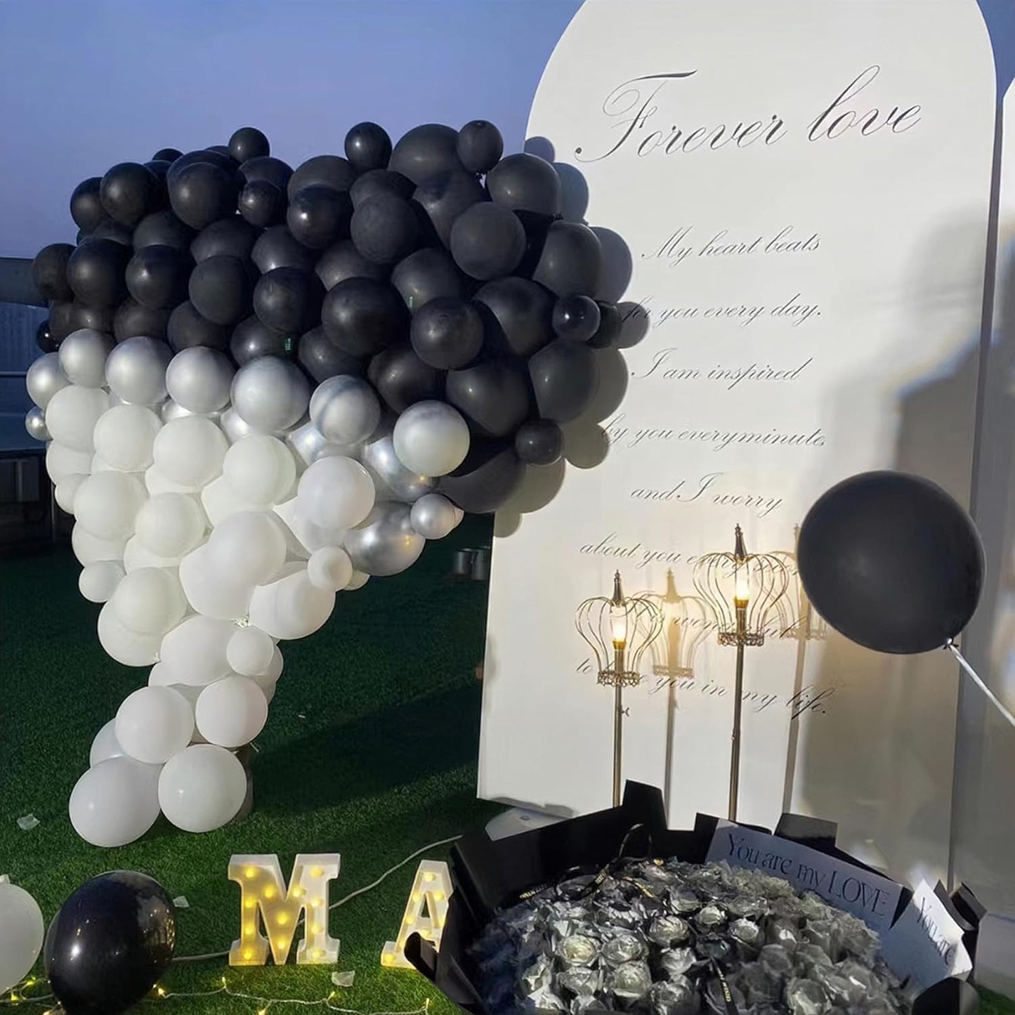 12 Inch Black Balloons, 105 Pcs Party Latex Balloons for Birthday Party, Graduation, Wedding Decorations Supplies (Black)