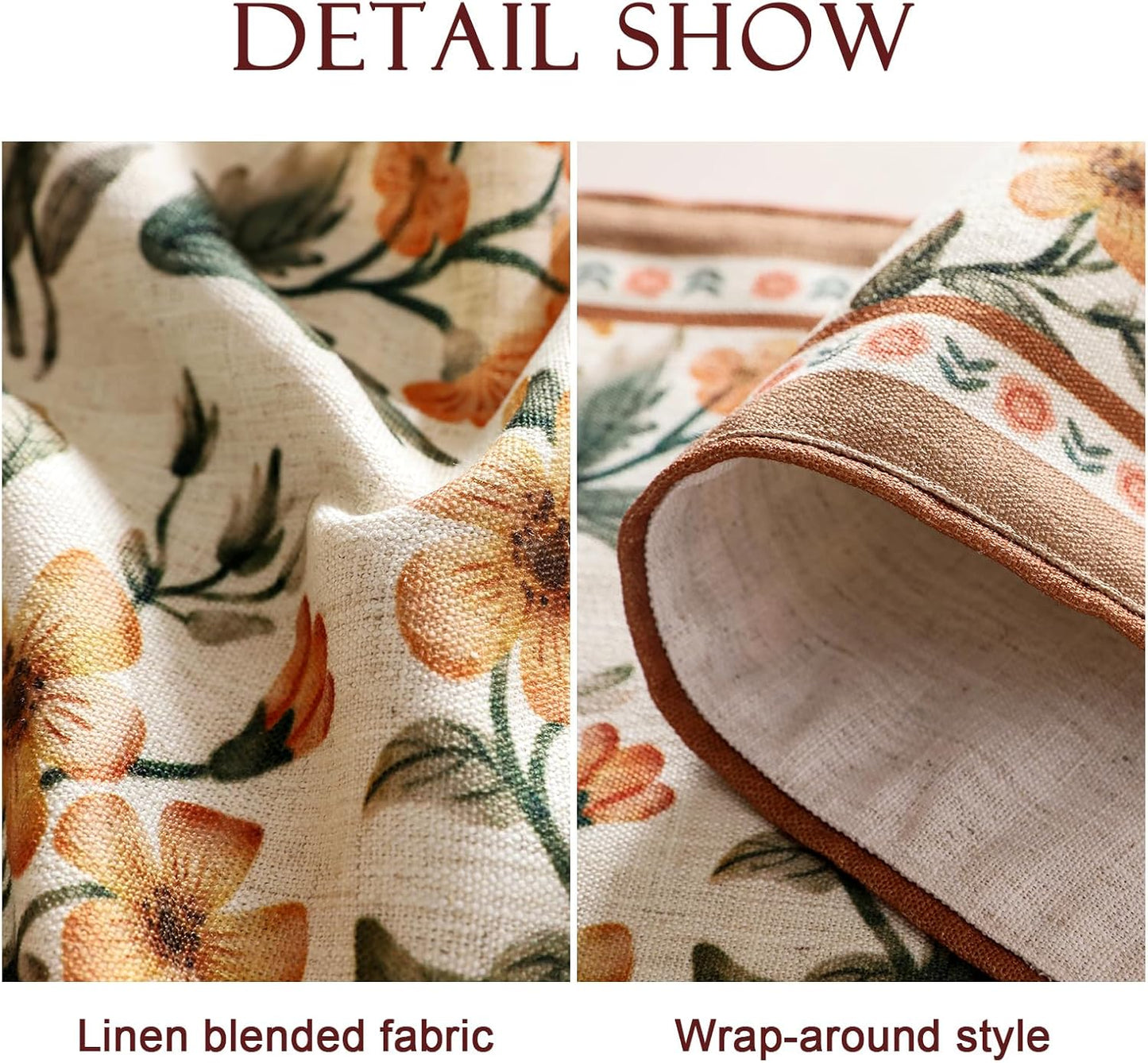 Vintage Linen Table Runner,Floral Table Runners 87 Inches Long,Soft and Luxury Coffee Table Runners.Decoration Tabletop for Kitchen,Dining,Party,Home,Christmas,12"*87"