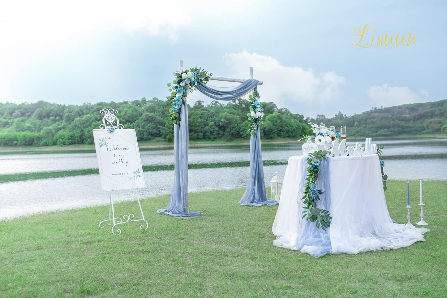 Wedding Arch Flowers, Artificial Flowers for Decoration, Large Flower Swag for Boho Styles Wedding Ceremony Floral Decor - Pack of 2