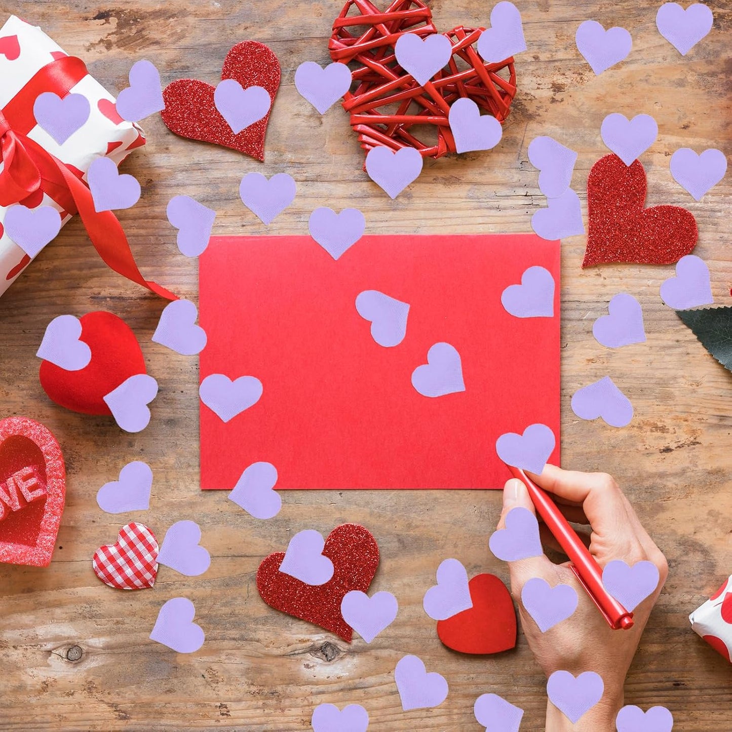 100pcs Purple Heart Sponge Confetti Decor Heart Confetti Heart Shape Petals Scatter Confetti Table Wedding Decoration Valentine’s Day Confetti for Wedding Valentine's Day Party Supplies