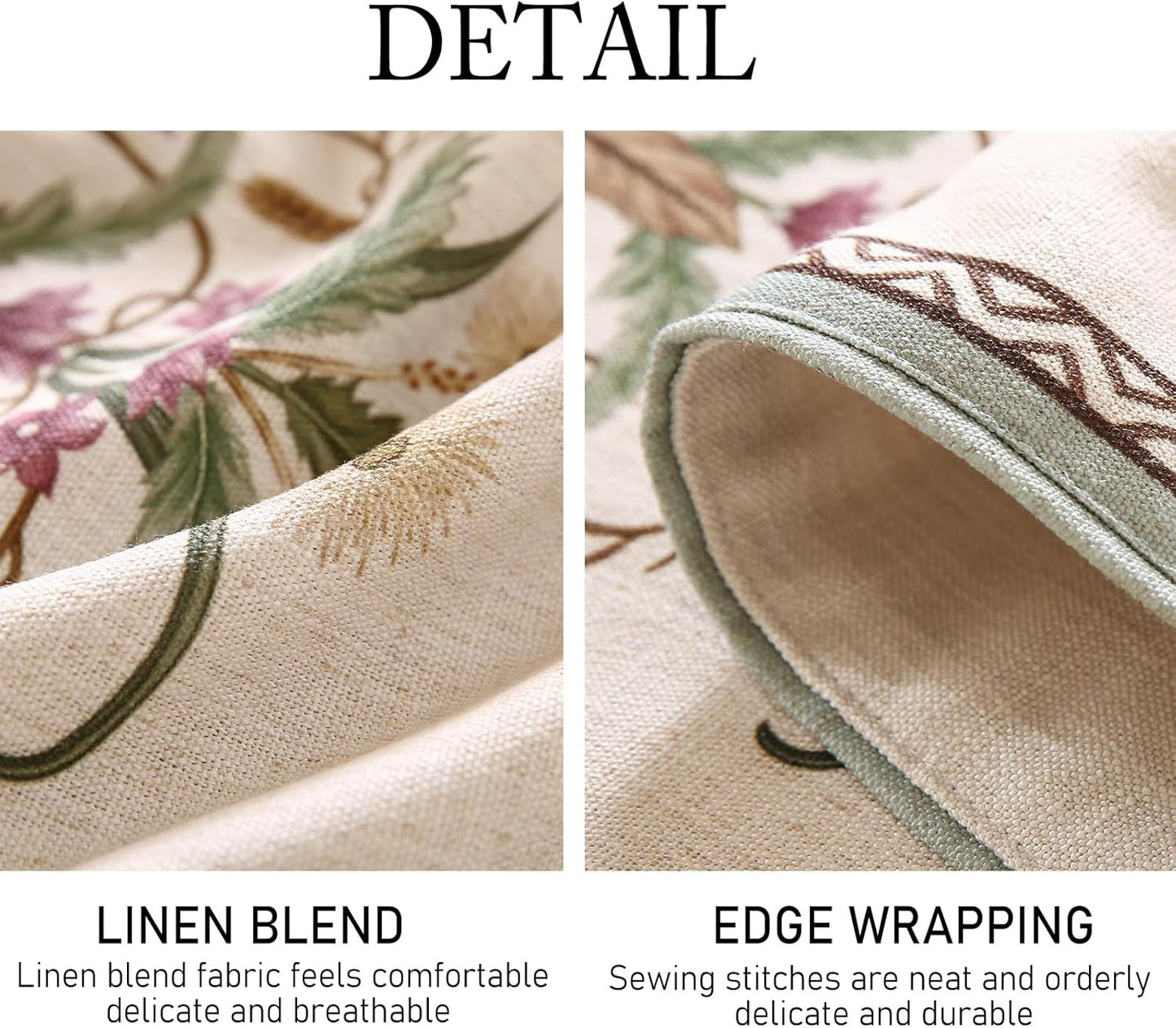 ISAENNE Designer French Country Linen Table Runner 71 Inches Long,Elegant Colorful Floral Pattern Table Runners for Dining Tables,Thanksgiving,Christmas,Kitchen Decor,12"*71"-Serenity F