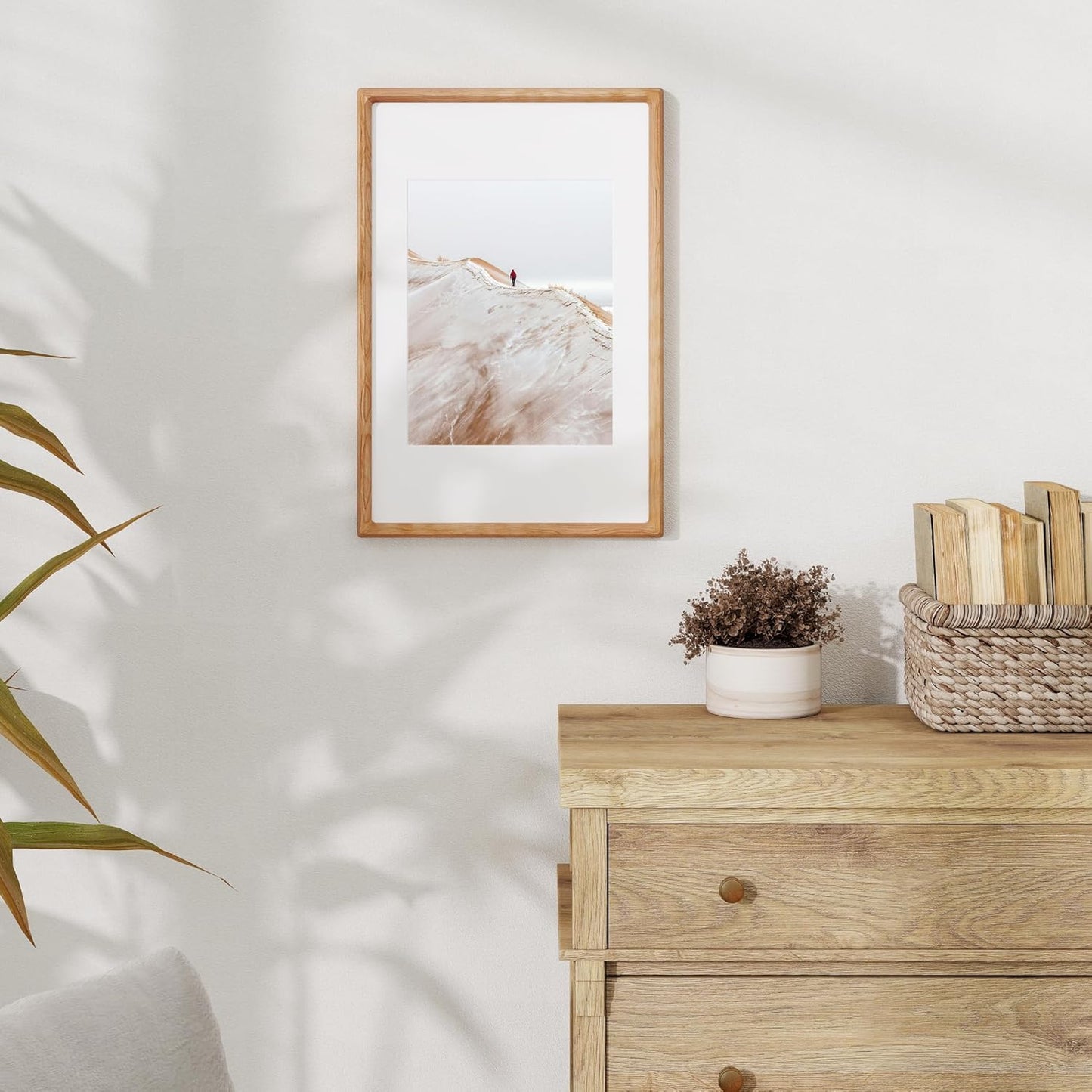 12x18 Picture Frame USA-Sourced Natural Cherry Wood Solid Original Wood Photo Frame Rounded Corner with Mat to 8x12 Picture Display with Real Glass Family Picture, Wedding Picture, Photo, Certificate