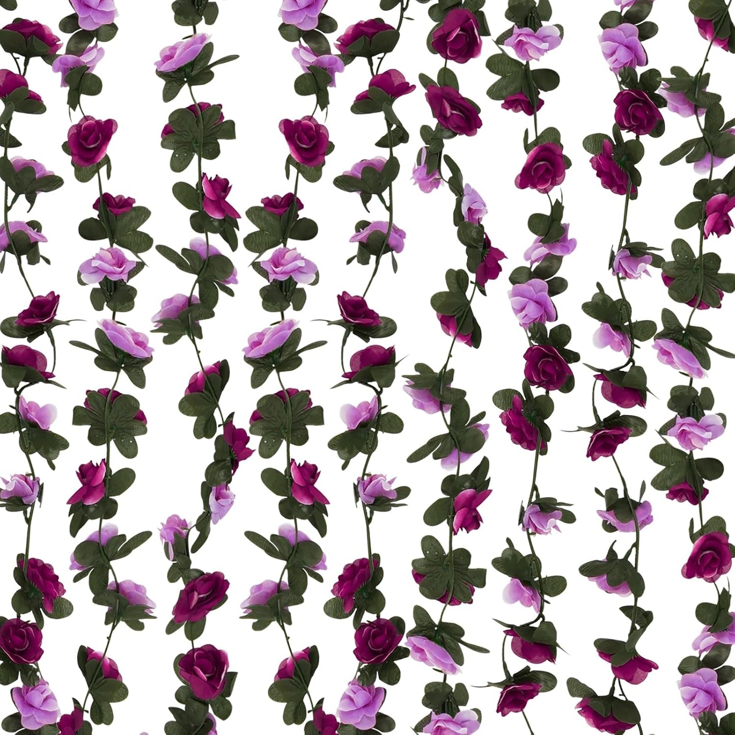 2 Pcs 16.5 Ft Flower Garland Rose Vines, Rose Garland for Decoration, Flower Vine for Bed Room Table Birthday Wedding Party Garden Wall Decor