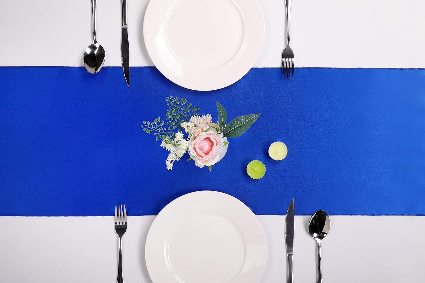 10-Pack Satin Table Runner Royal Blue 12 x 108 inches Long, Table Runners for Wedding, Birthday Parties, Banquets Decorations（10 Pack, 12x108 Inch, Royal Blue）
