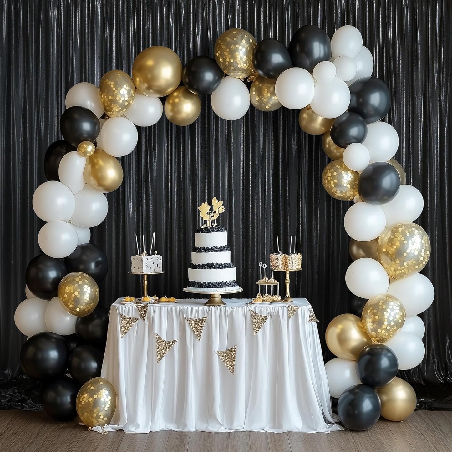 10x10 ft Black Sequin Backdrop Curtain Panels for Parties, Wrinkle Free Glitter Photo Backdrop Drapes 2 Panels 5x10FT Back Drop Cloth Shiny Fabric for Wedding Birthday Christmas Photography Background