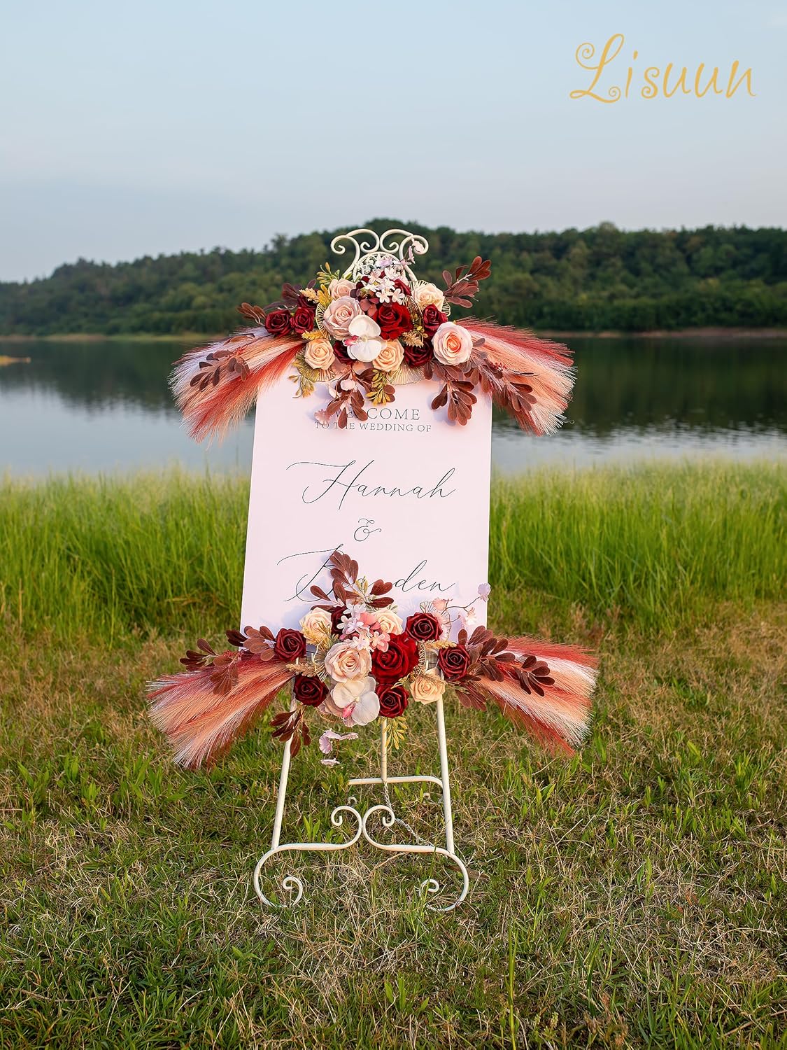 Wedding Arch Flowers, Artificial Flowers for Decoration, Large Flower Swag for Boho Styles Wedding Ceremony Floral Decor - Pack of 2