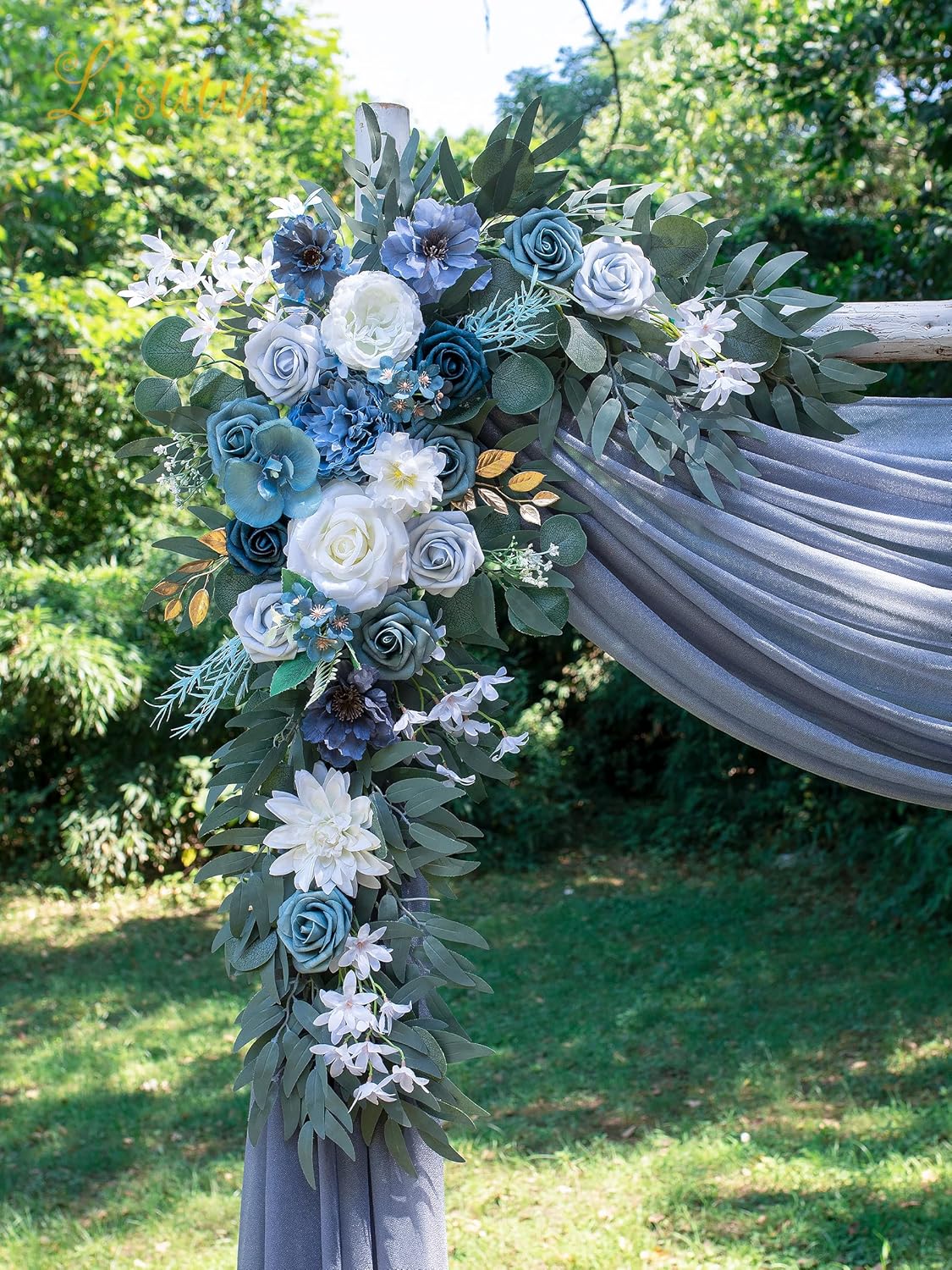 Wedding Arch Flowers, Artificial Flowers for Decoration, Large Flower Swag for Boho Styles Wedding Ceremony Floral Decor - Pack of 2