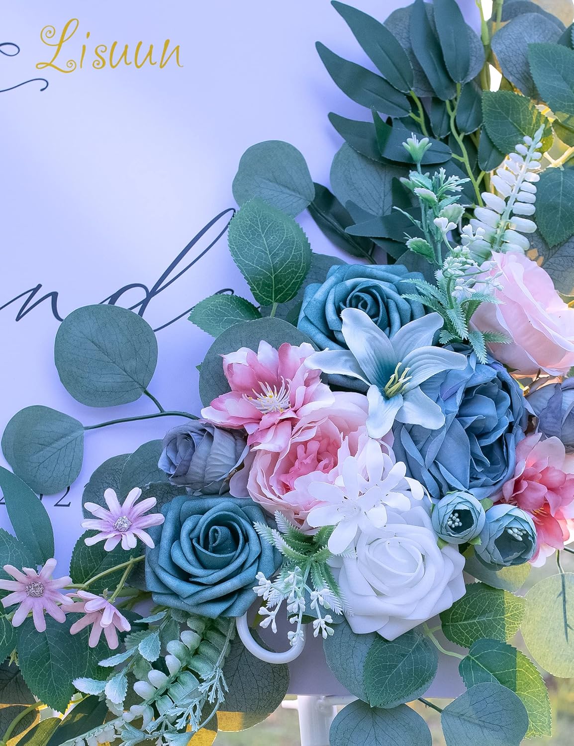 Wedding Arch Flowers, Artificial Flowers for Reception Backdrop and Welcome Ceremony Sign, Large Flower Swag for Dreamy Romantic Wedding Ceremony Floral Decor - Pack of 2