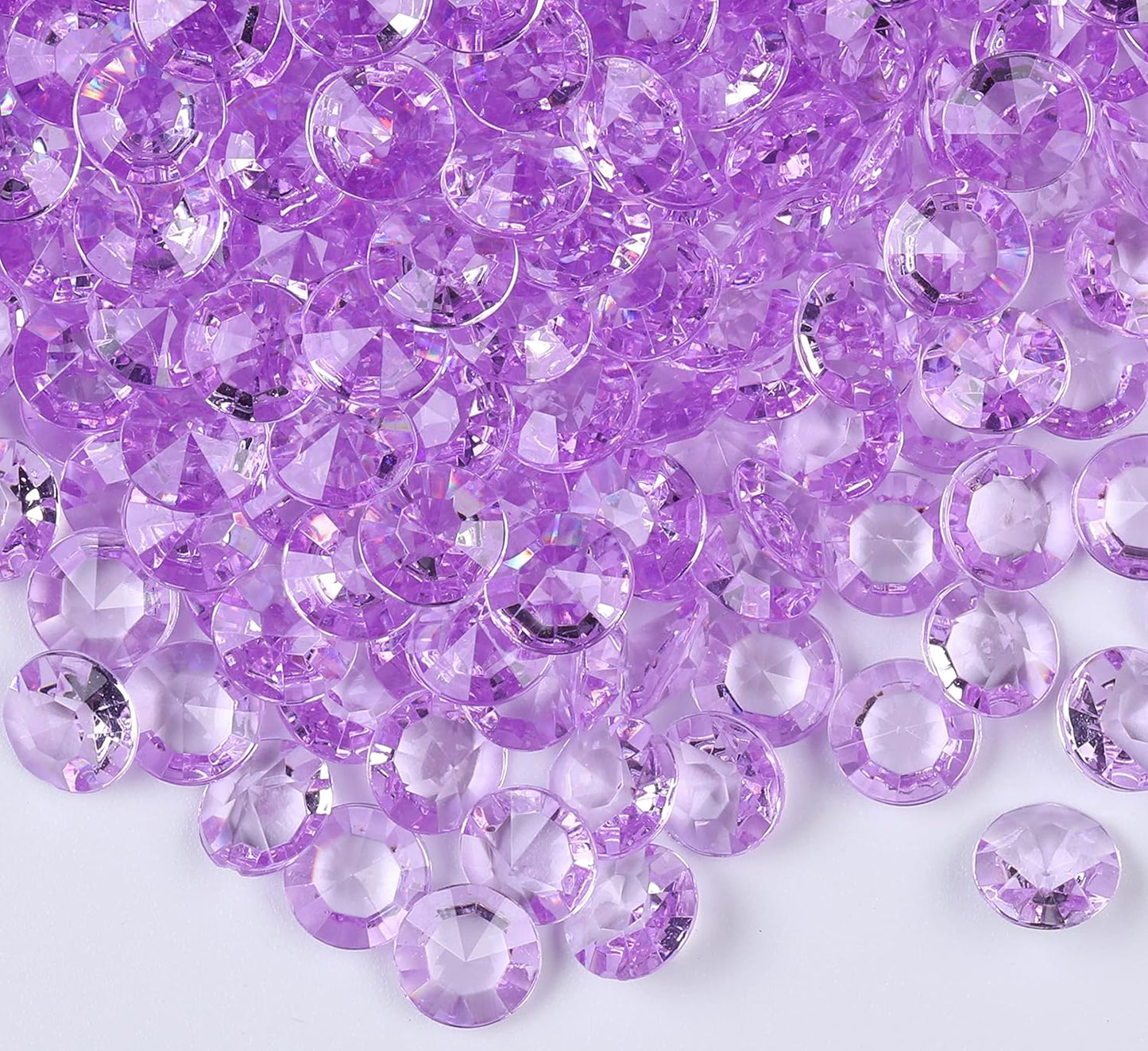 1000pcs/ Pack Wedding Table Acrylic Diamond Scatter Crystals Confetti Acrylic Gems Vase Fillers Rhinestones for Wedding, Bridal Shower, Vase Beads Decorations (10mm, Light Purple)