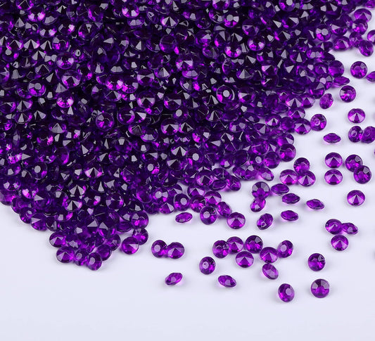 10000 pcs/Pack Wedding Table Scatter Confetti Crystals Acrylic Diamonds Vase Fillers 4.5 mm Rhinestones for Wedding, Bridal Shower, Vase Beads Decorations (Dark Purple)