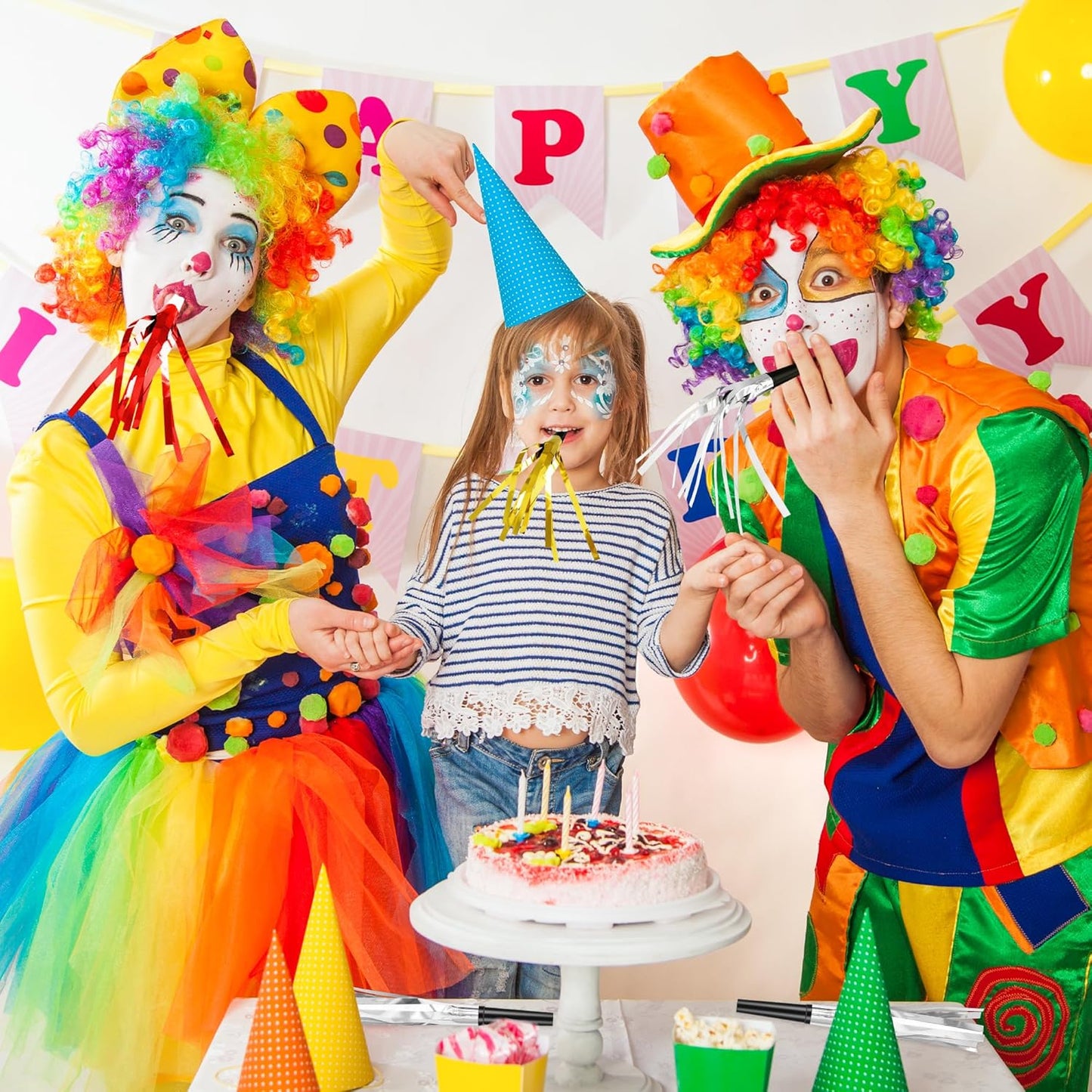 12 Pcs Glitter Noise Makers Metallic Fringed Party Blower for Adults Birthday Graduation New Years Party Favors Supplies (Silver)