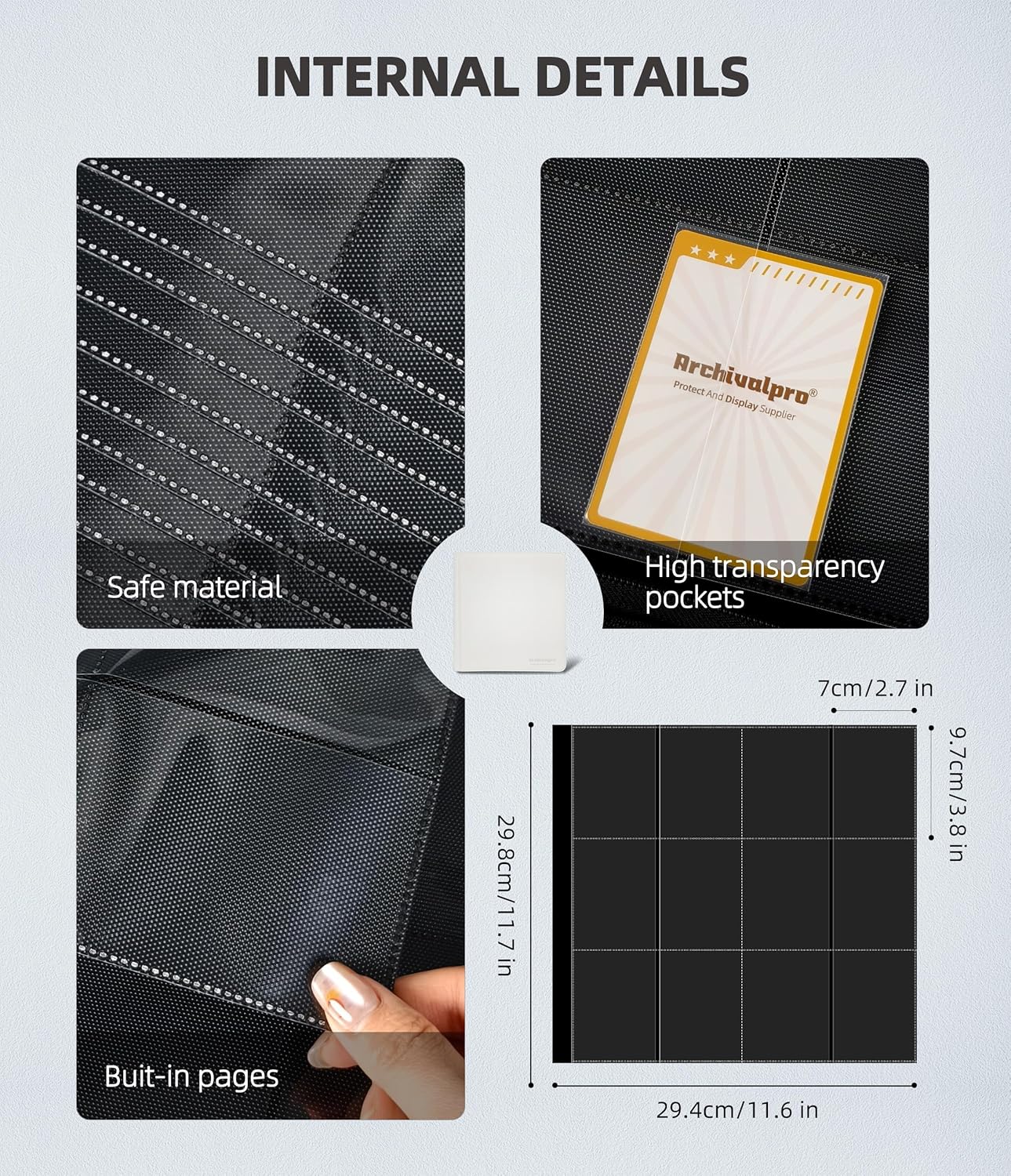 12 Pockets Premium Card Binder 480 Cards Trading Card Binders Side Load Card Storage Display Album(12 Pocket 480 Card Slot,White)