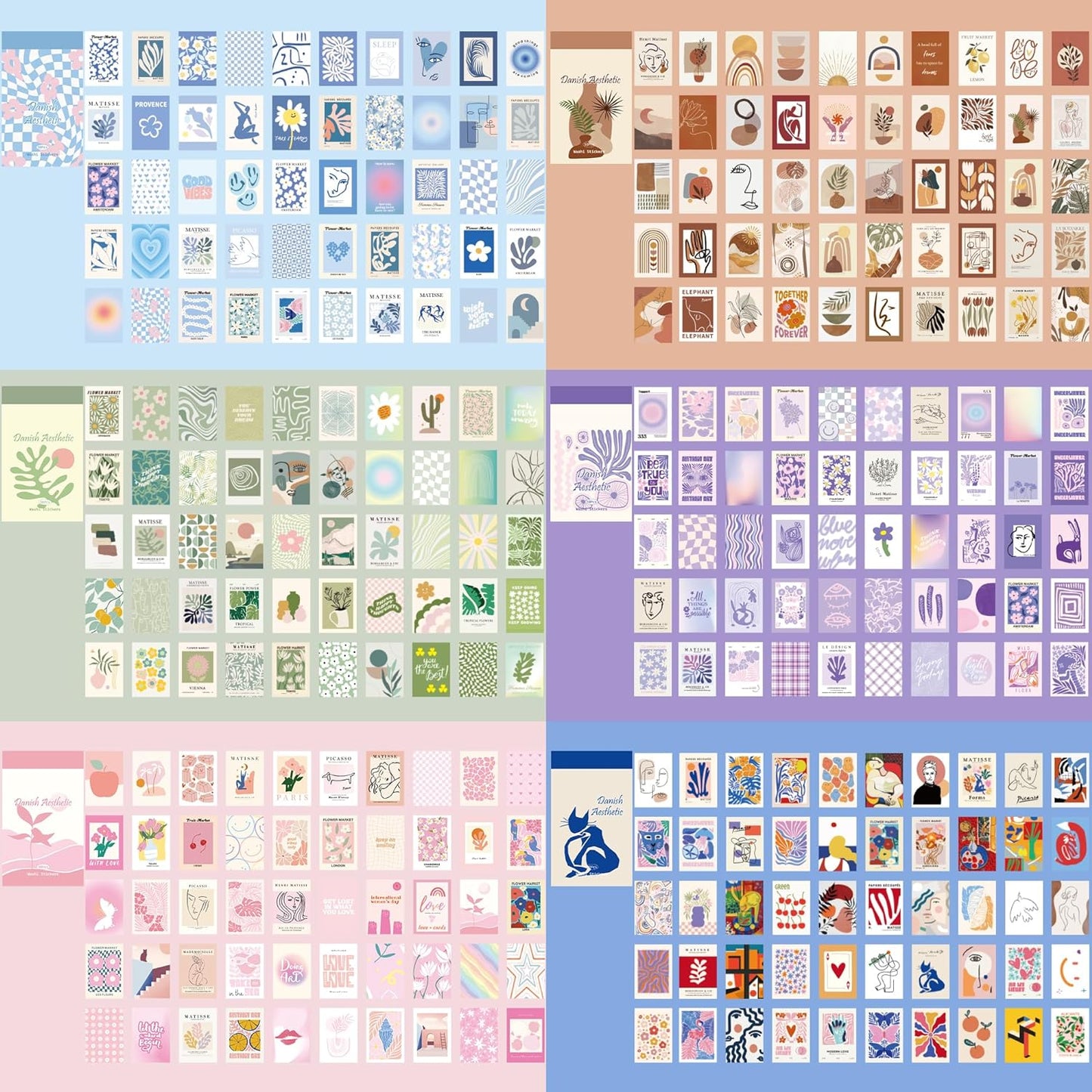 12 Sets 600 Sheets Washi Stickers for Journaling, Boho, Abstract, Vintage Scrapbook Sticker Set for Bullet Journal Art Diary Card Craft Gifts Planner Notebook