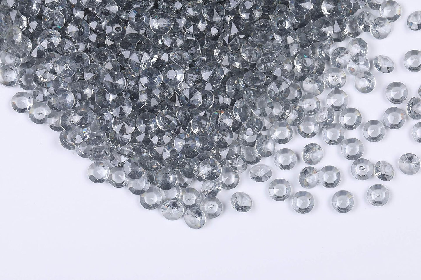 1000pcs/ Pack Wedding Table Acrylic Diamond Scatter Crystals Confetti Acrylic Gems Vase Fillers Rhinestones for Wedding, Bridal Shower, Vase Beads Decorations (12mm, Gray)