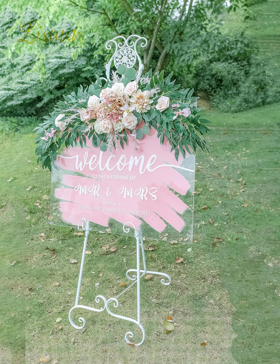 Wedding Arch Flowers, Artificial Flowers for Decoration, Large Flower Swag for Boho Styles Wedding Ceremony Floral Decor - Pack of 2